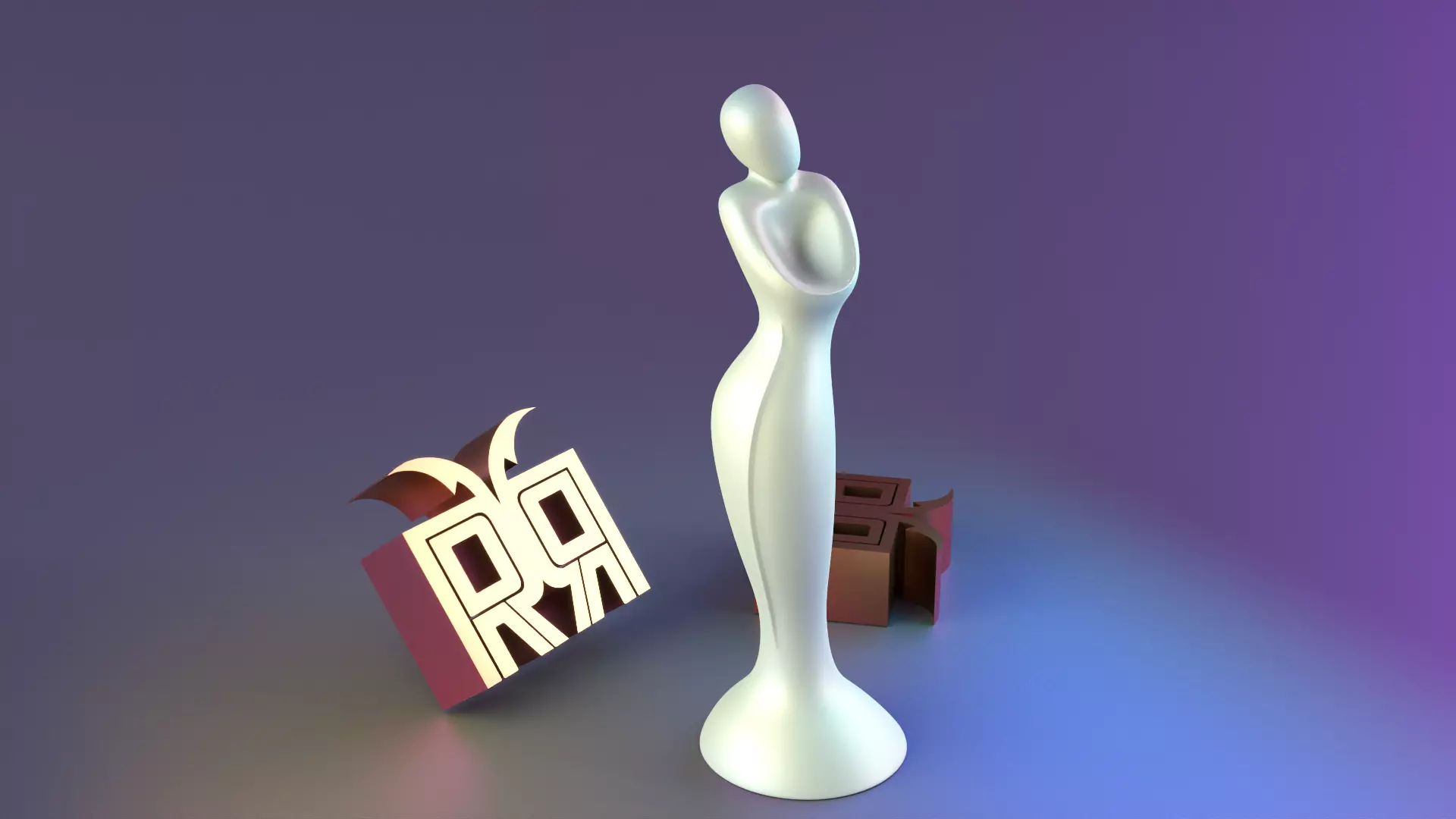 Modern Abstract Female Statue Decor 3D print model_0