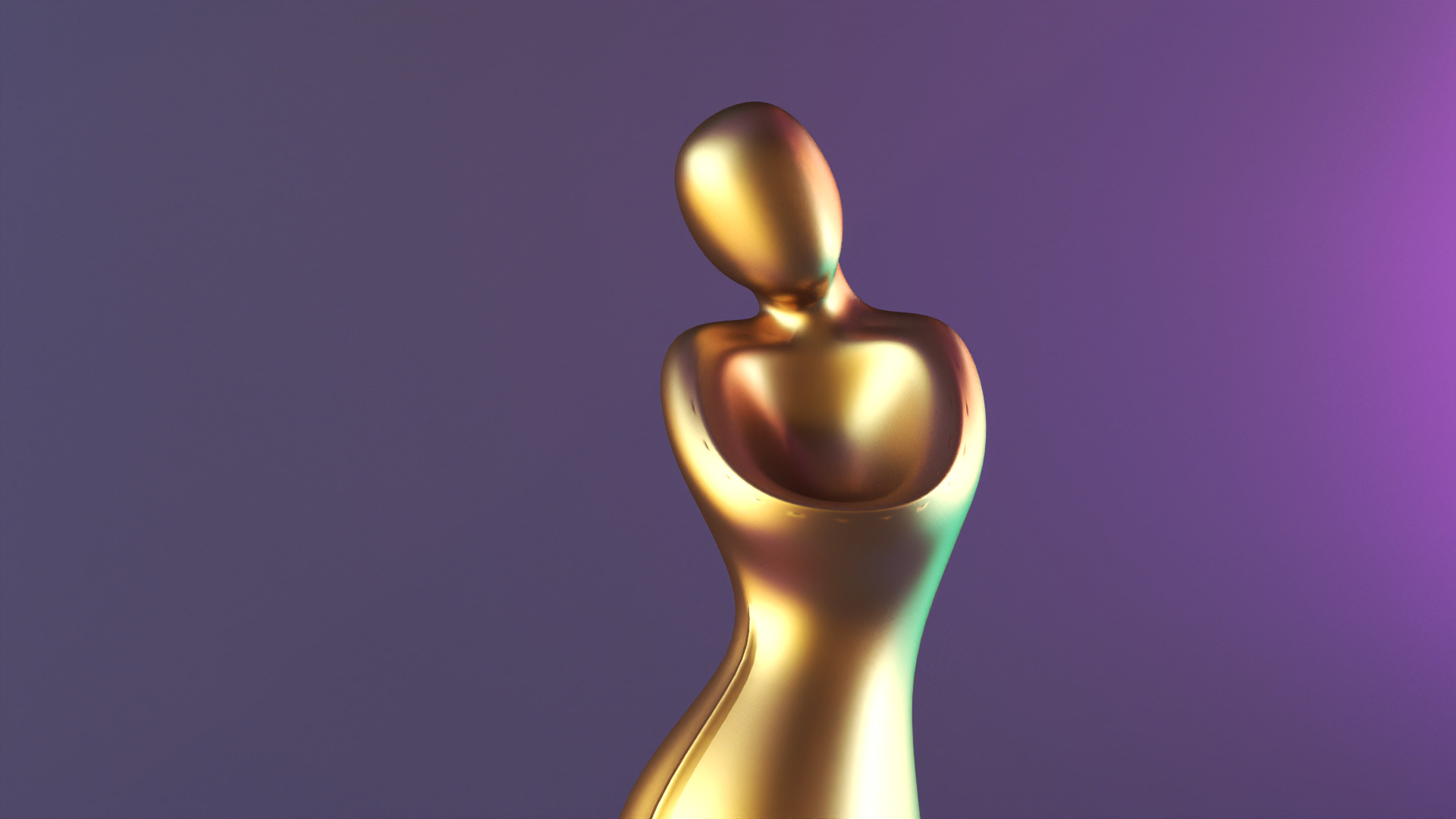 Modern Abstract Female Statue Decor 3D print model_4