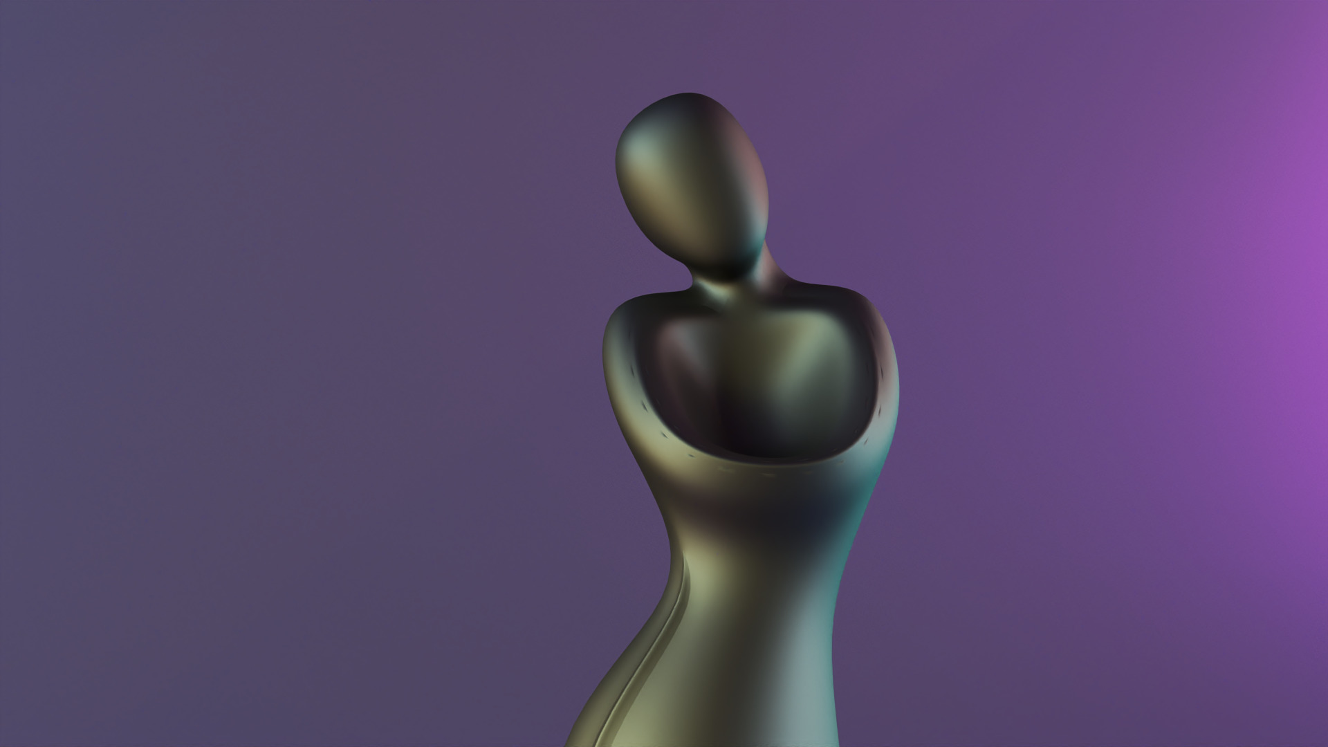 Modern Abstract Female Statue Decor 3D print model_3