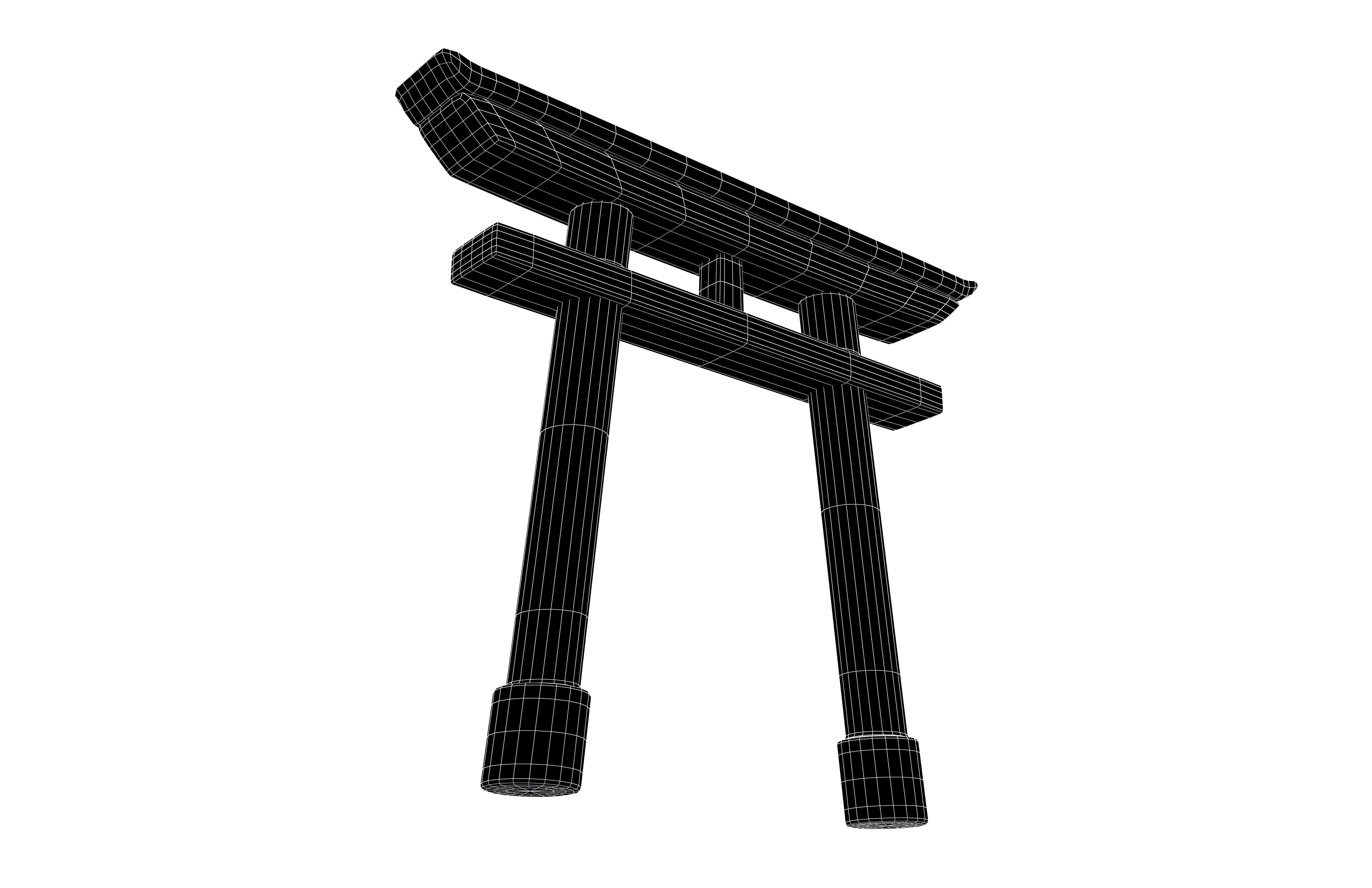 Torii v1 003 Low-poly 3D model_4