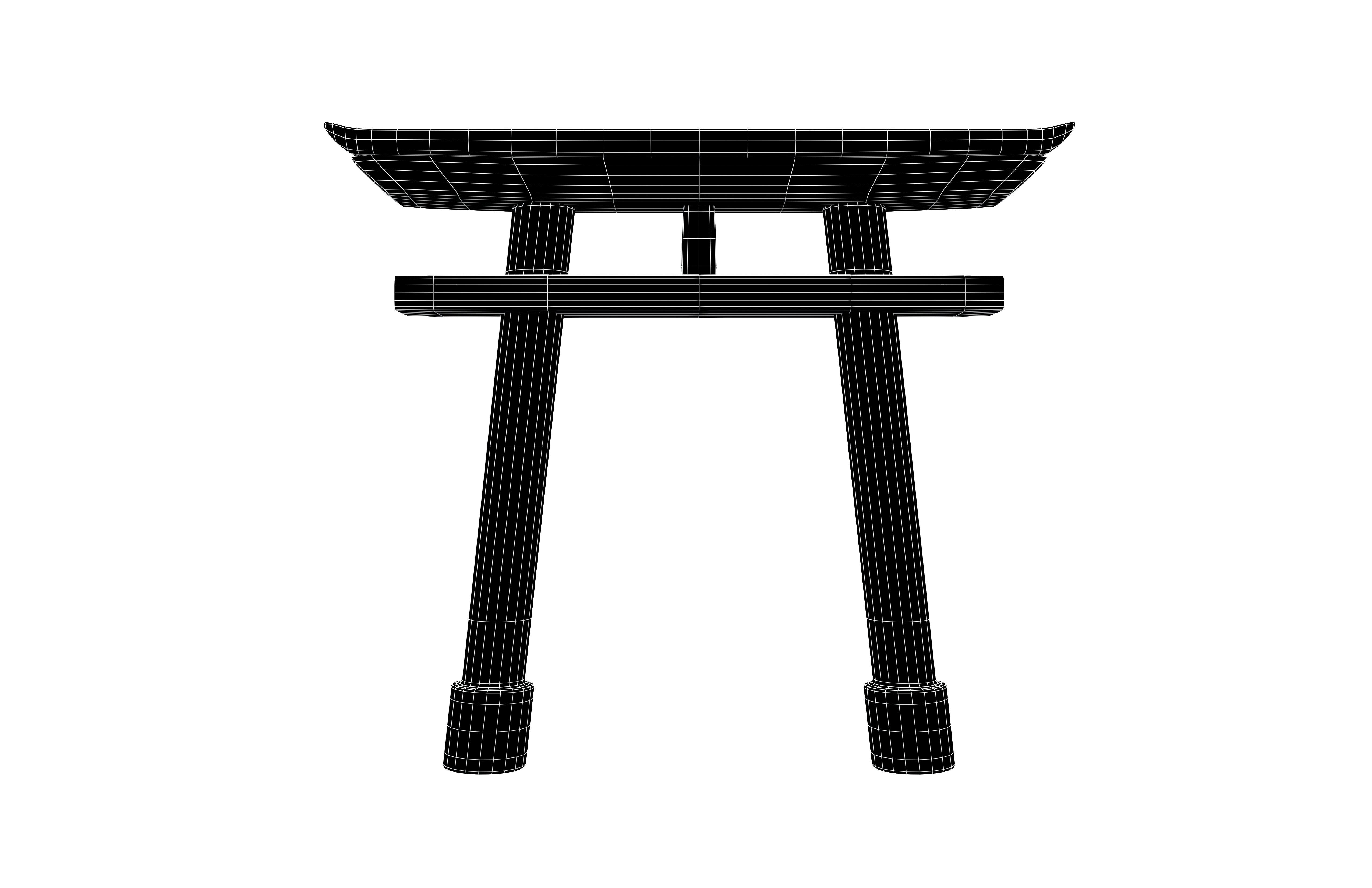 Torii v1 003 Low-poly 3D model_5
