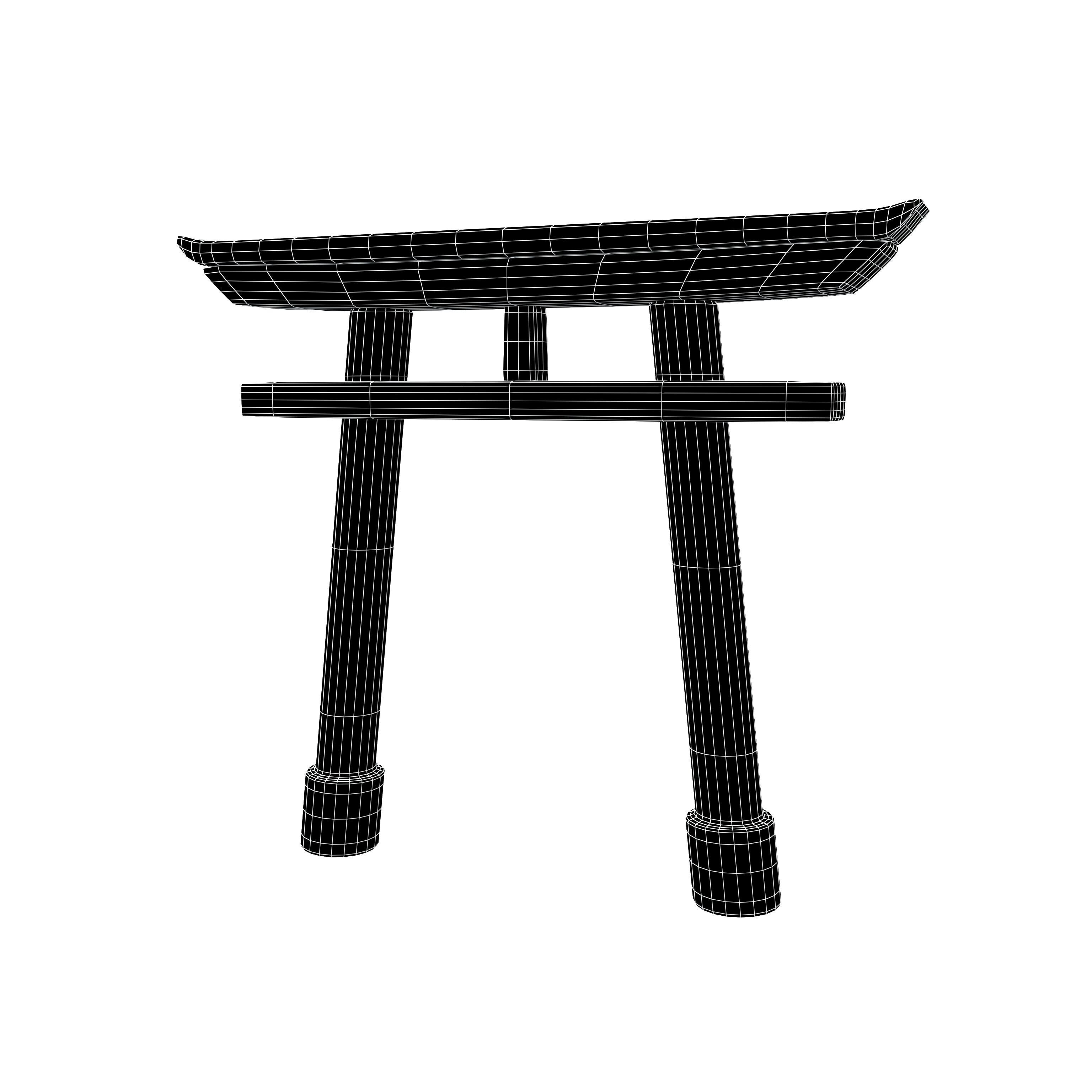 Torii v1 003 Low-poly 3D model_7
