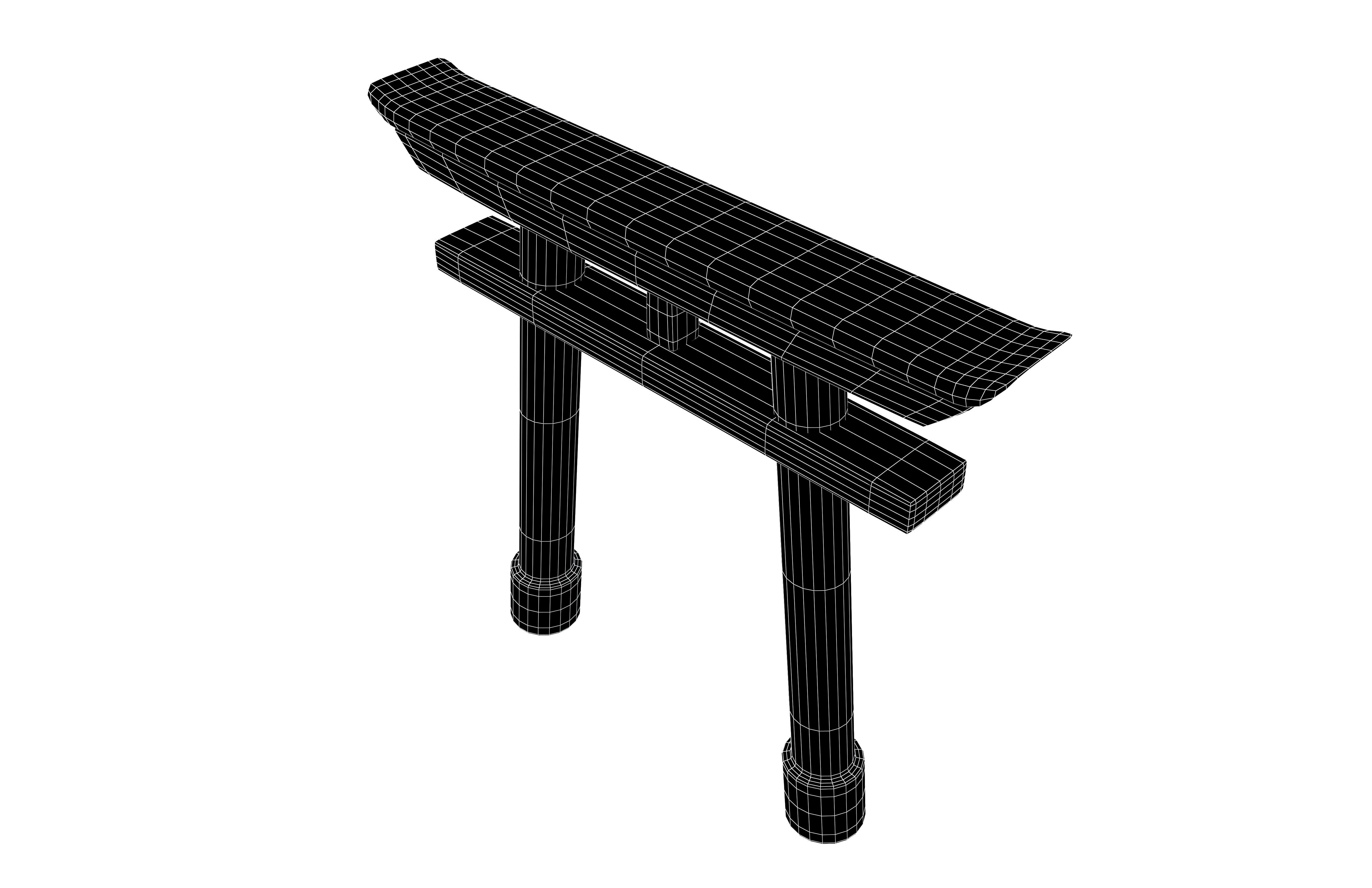Torii v1 003 Low-poly 3D model_6