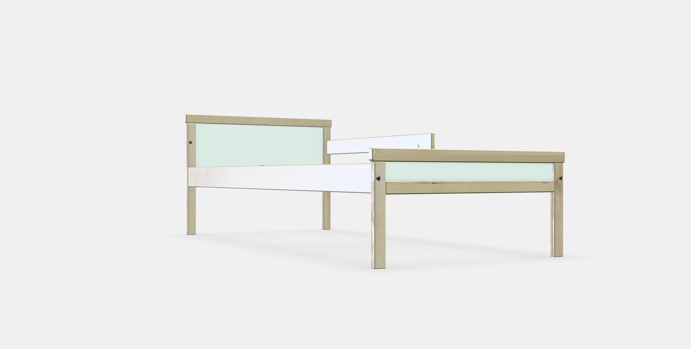 SNIGLAR Bed frame with slatted bed base Low-poly 3D model_9