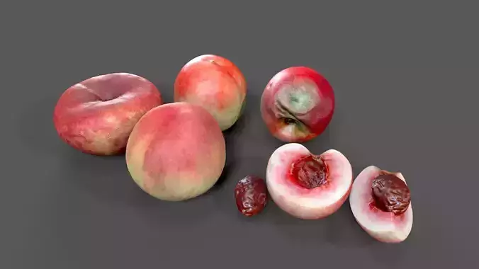 Nectarine peach Low-poly 3D model