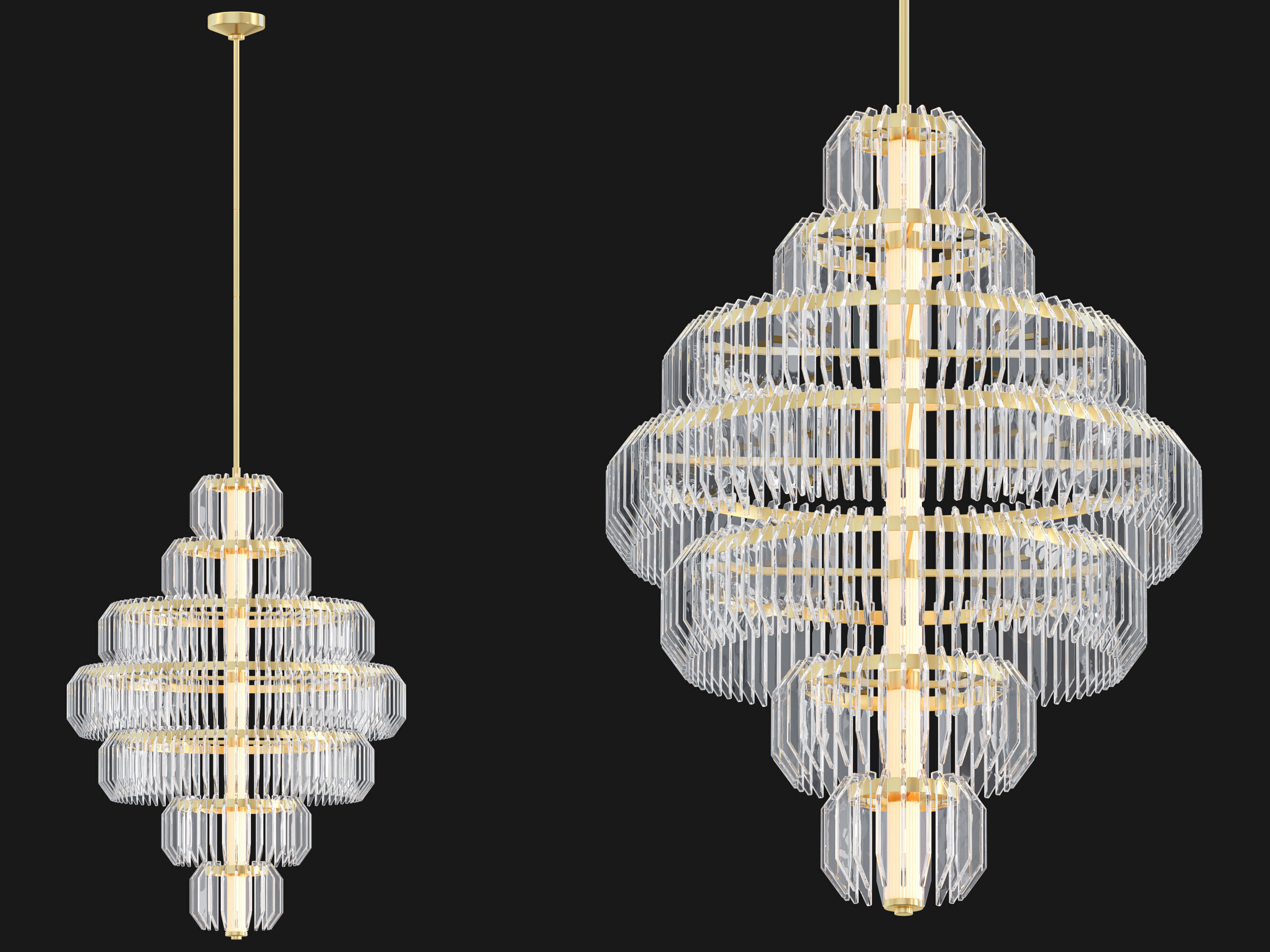 Killarney Layered Chandelier 3D model_1