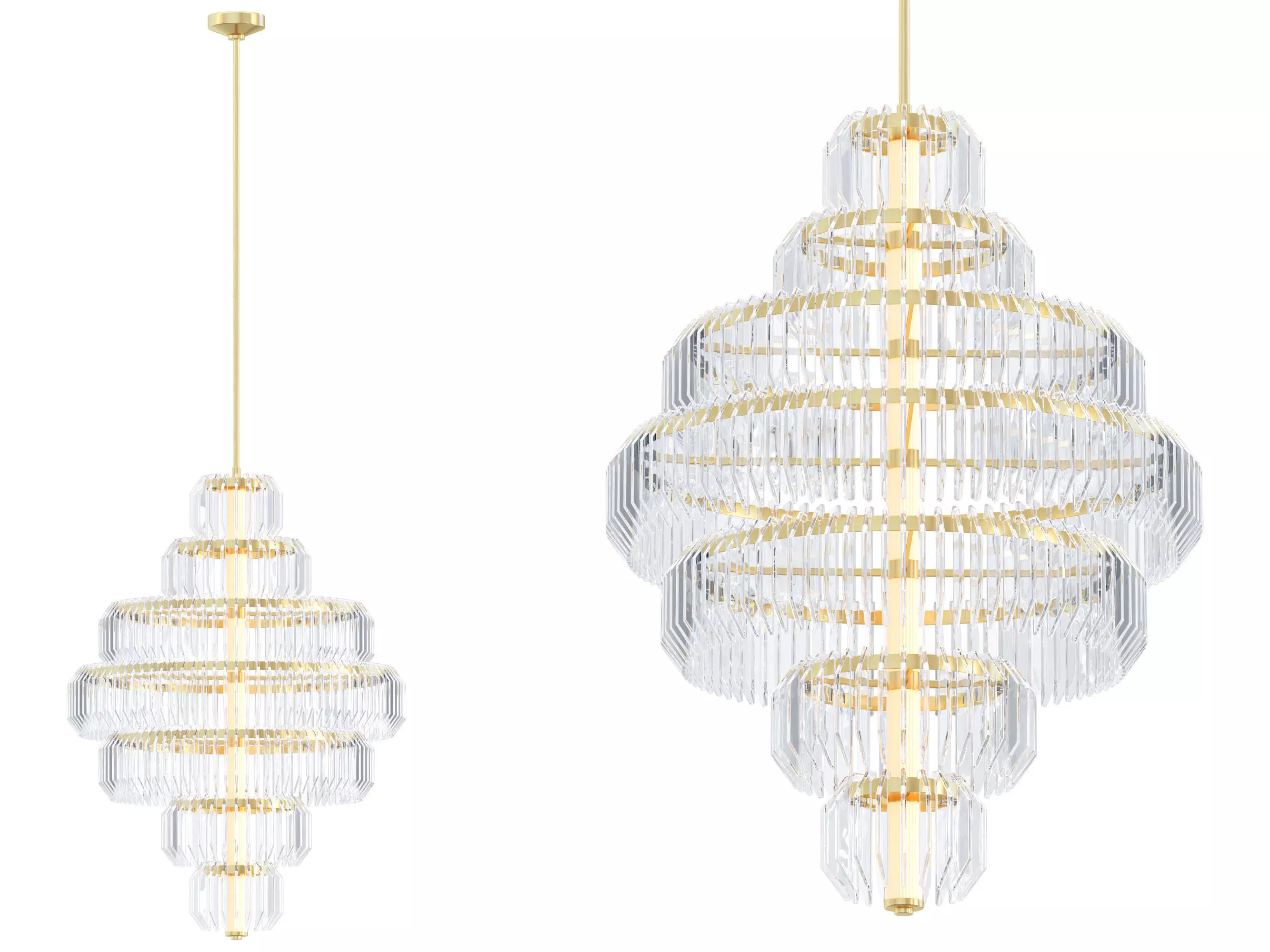 Killarney Layered Chandelier 3D model_0