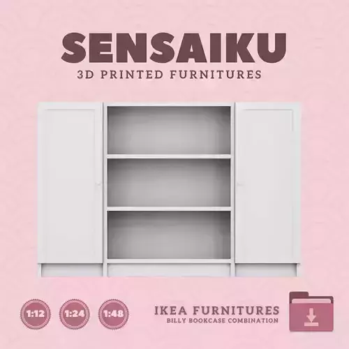 Mini Billy Oxberg Bookcase with Doors for Mini Dollhouse IKEA 