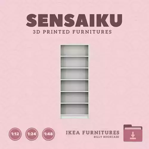 Mini Billy Bookcase for Dollhouse - IKEA 3D Print 3D print model