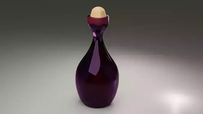 Bottle with Decal  Realistic 3D Model 