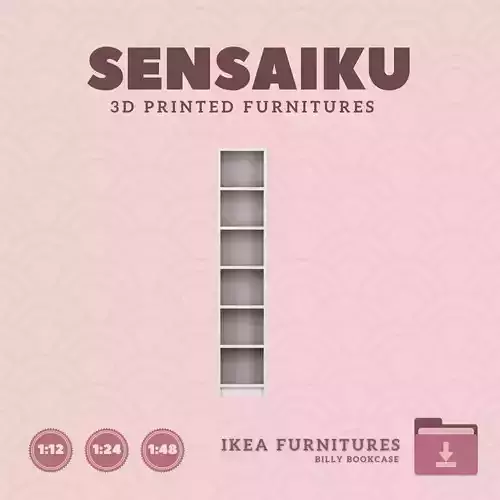 Miniature Billy Bookcase for Dollhouse IKEA 3D Print 3D print model