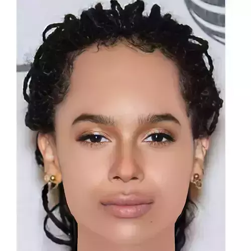 Zoe Kravitz Head - No Hair - Low poly head for game