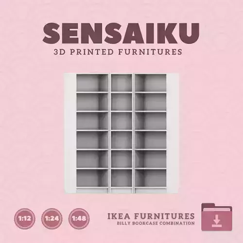 Mini Billy Bookcase Combo for Mini Dollhouse - IKEA 3D Print