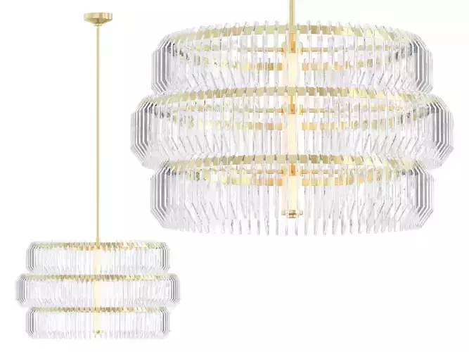 Killarney Layered Drum Chandelier 3D model