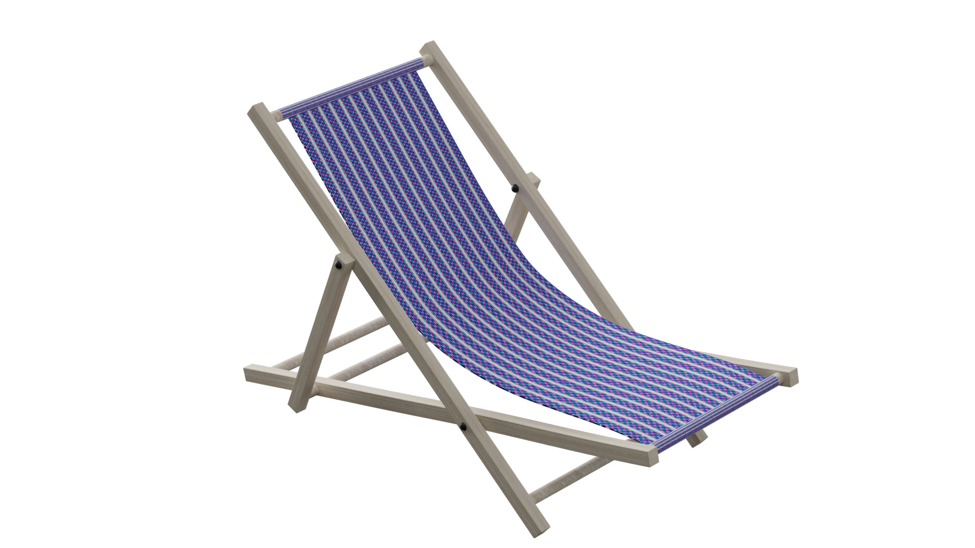 Beach Chair Low-poly 3D model_3