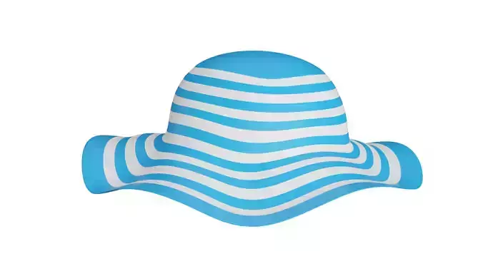 Beach Hat Low-poly 3D model