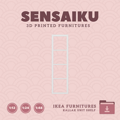 KALLAX Shelf Unit V2 for Miniature Dollhouse IKEA 3D Print 3D print model