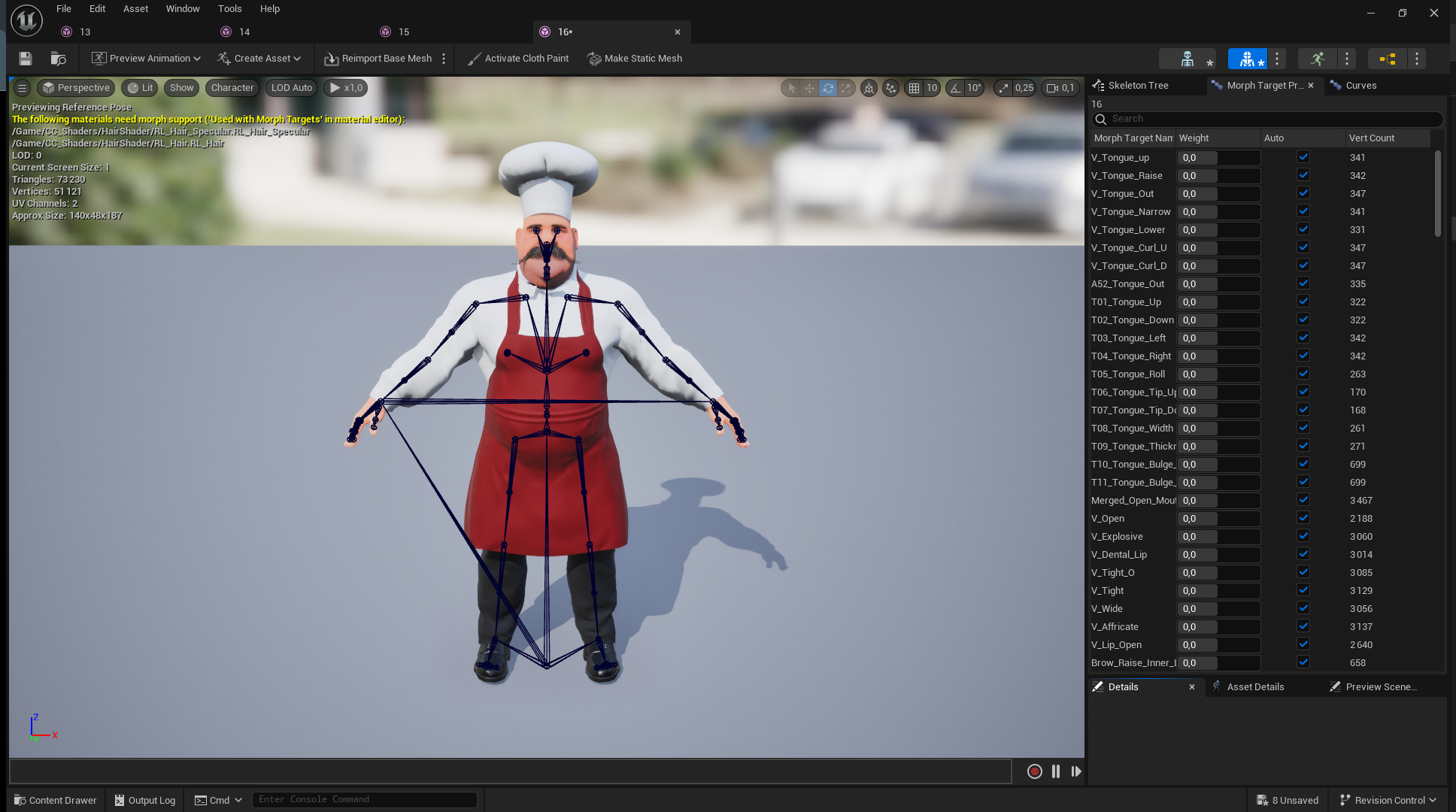 Cartoon Cook with Apron Fully Rigged Stylized Cartoon Chef Low-poly 3D model_27
