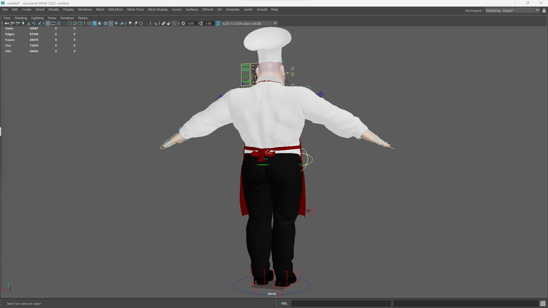 Cartoon Cook with Apron Fully Rigged Stylized Cartoon Chef Low-poly 3D model_23
