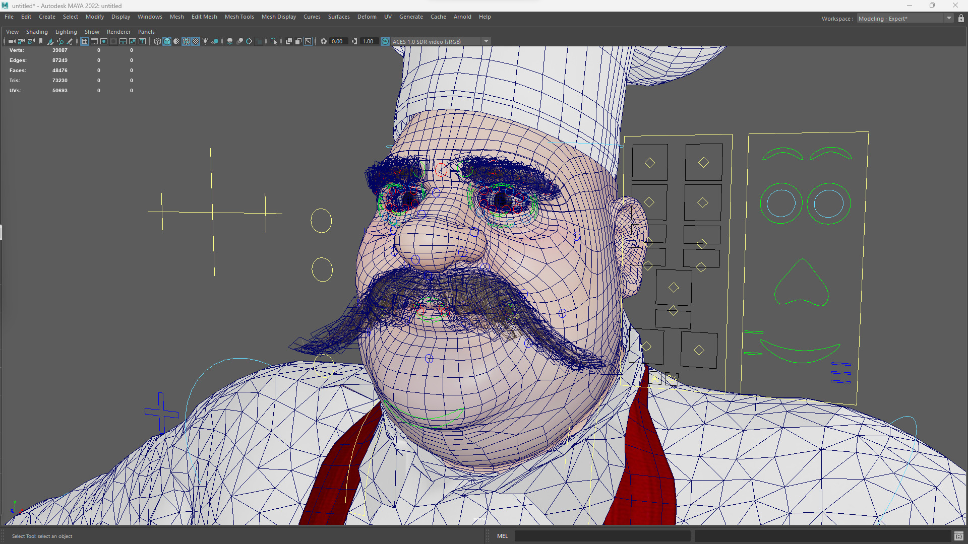 Cartoon Cook with Apron Fully Rigged Stylized Cartoon Chef Low-poly 3D model_22