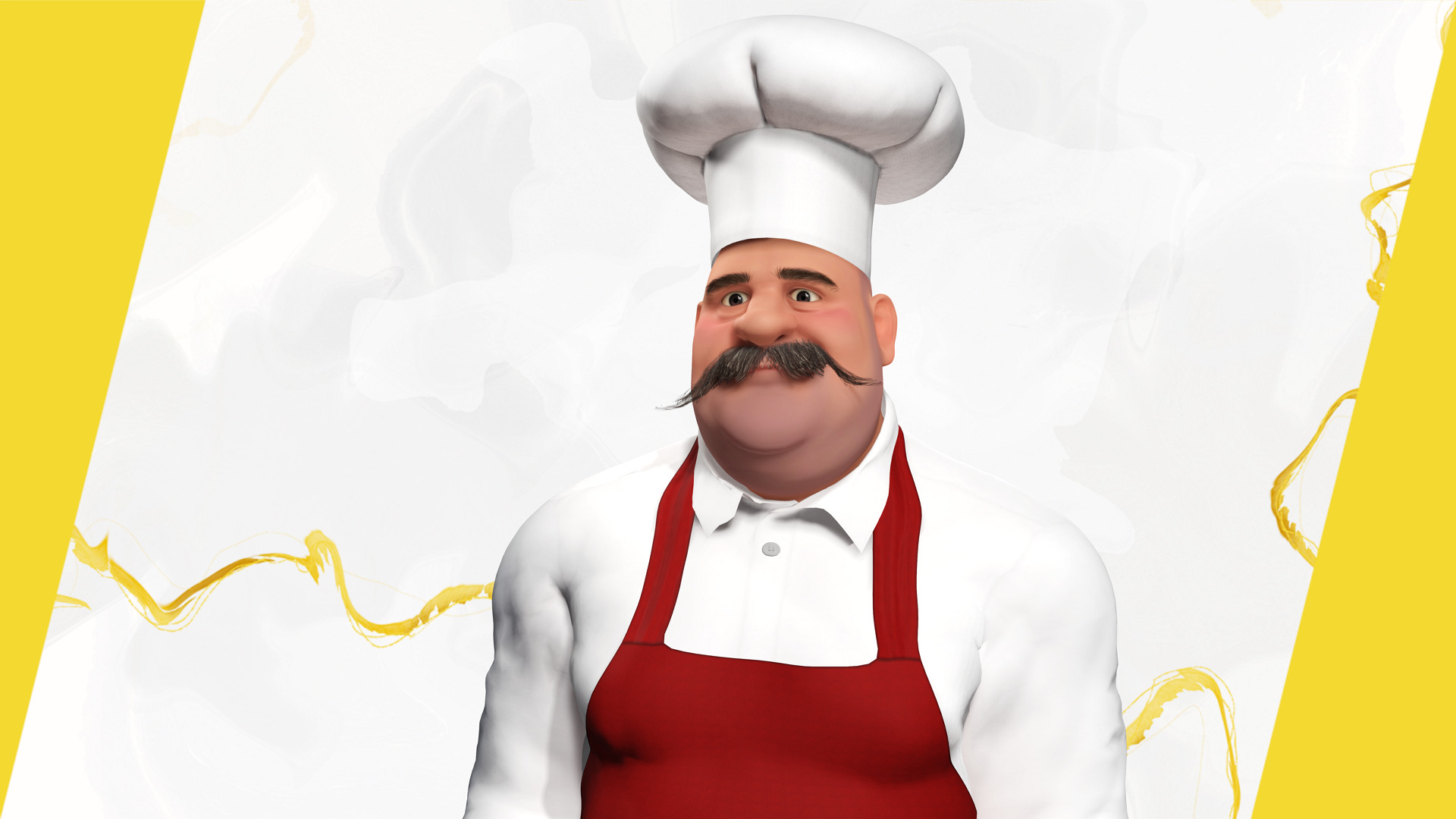Cartoon Cook with Apron Fully Rigged Stylized Cartoon Chef Low-poly 3D model_14