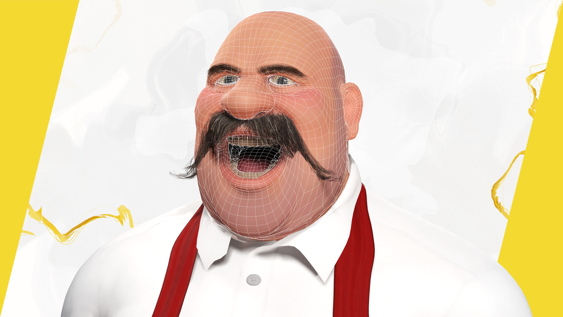 Cartoon Cook with Apron Fully Rigged Stylized Cartoon Chef Low-poly 3D model_15