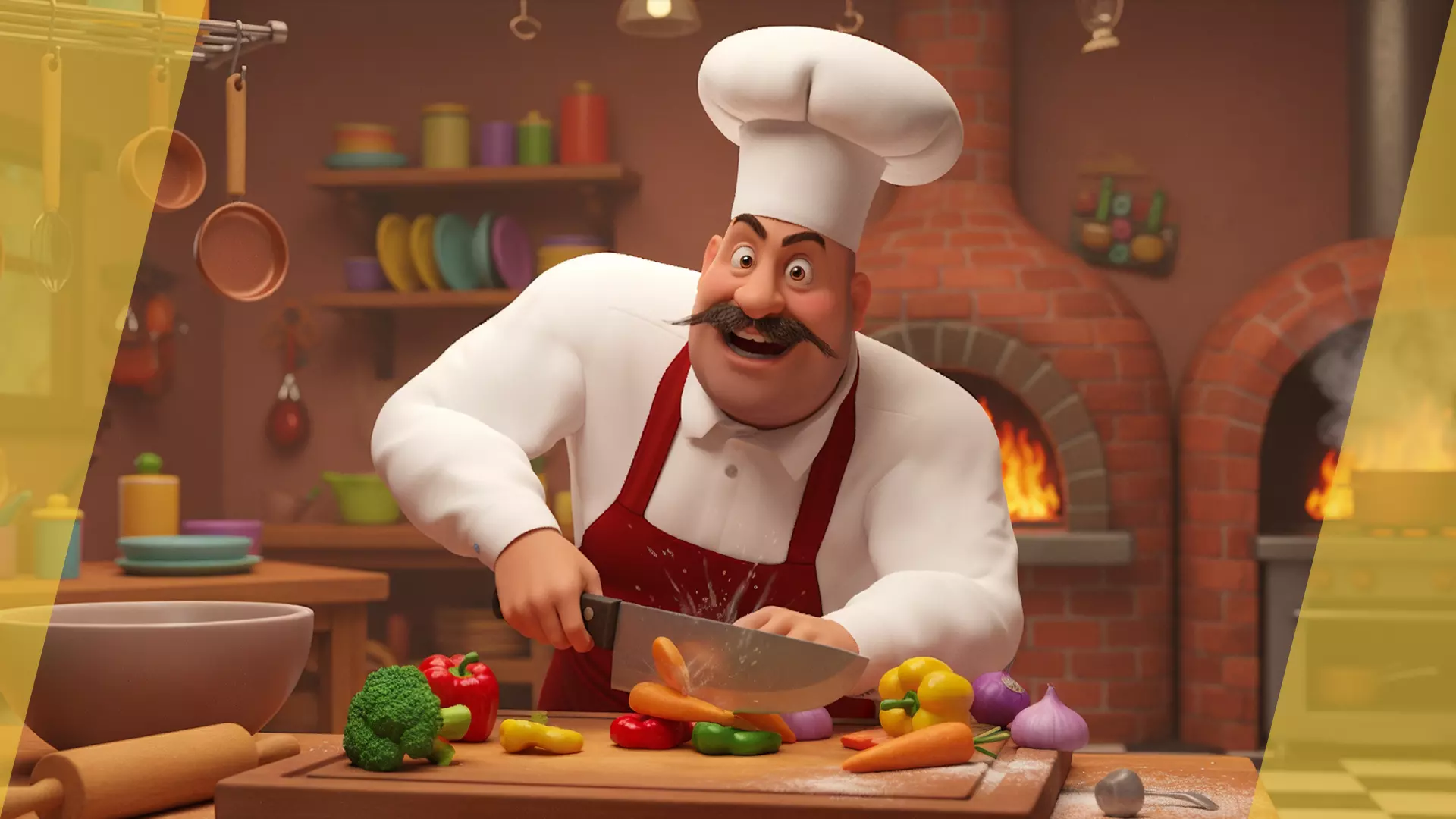 Cartoon Cook with Apron Fully Rigged Stylized Cartoon Chef Low-poly 3D model_3