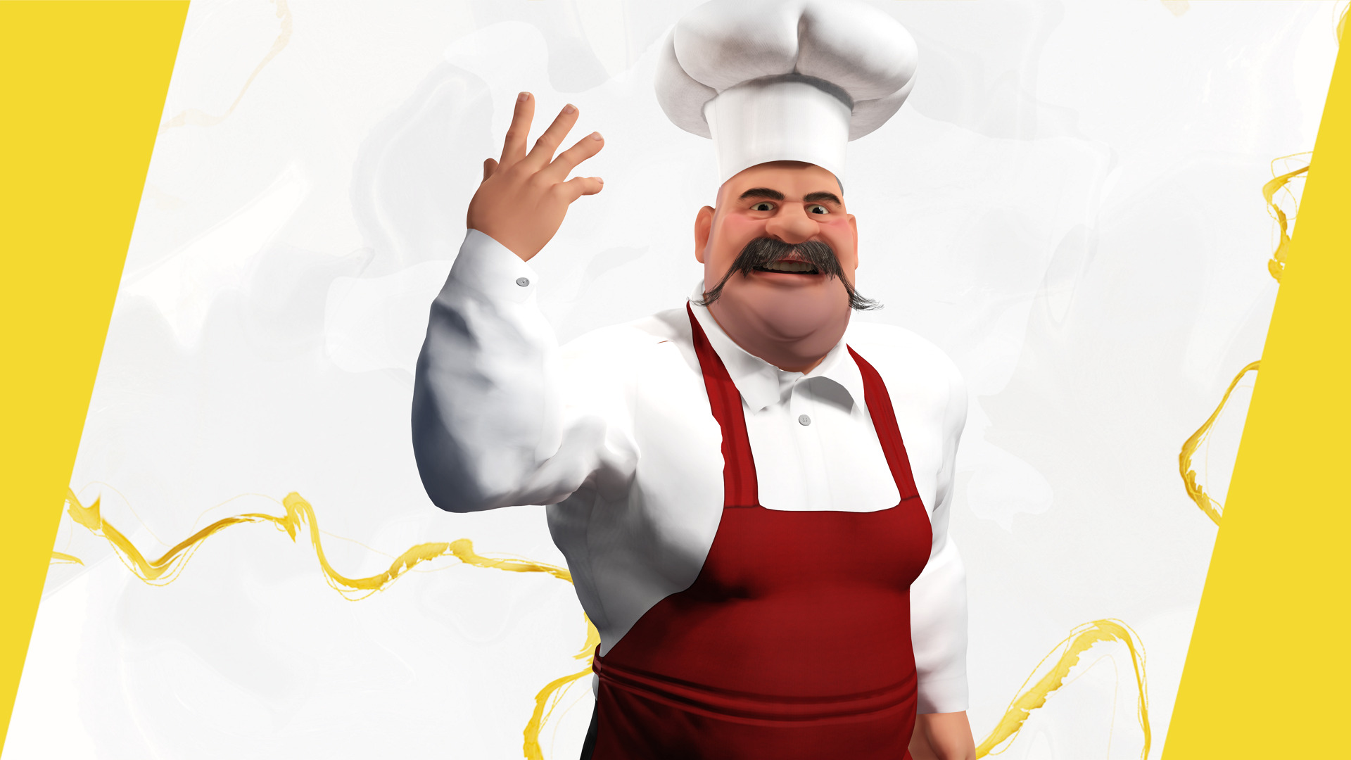 Cartoon Cook with Apron Fully Rigged Stylized Cartoon Chef Low-poly 3D model_12
