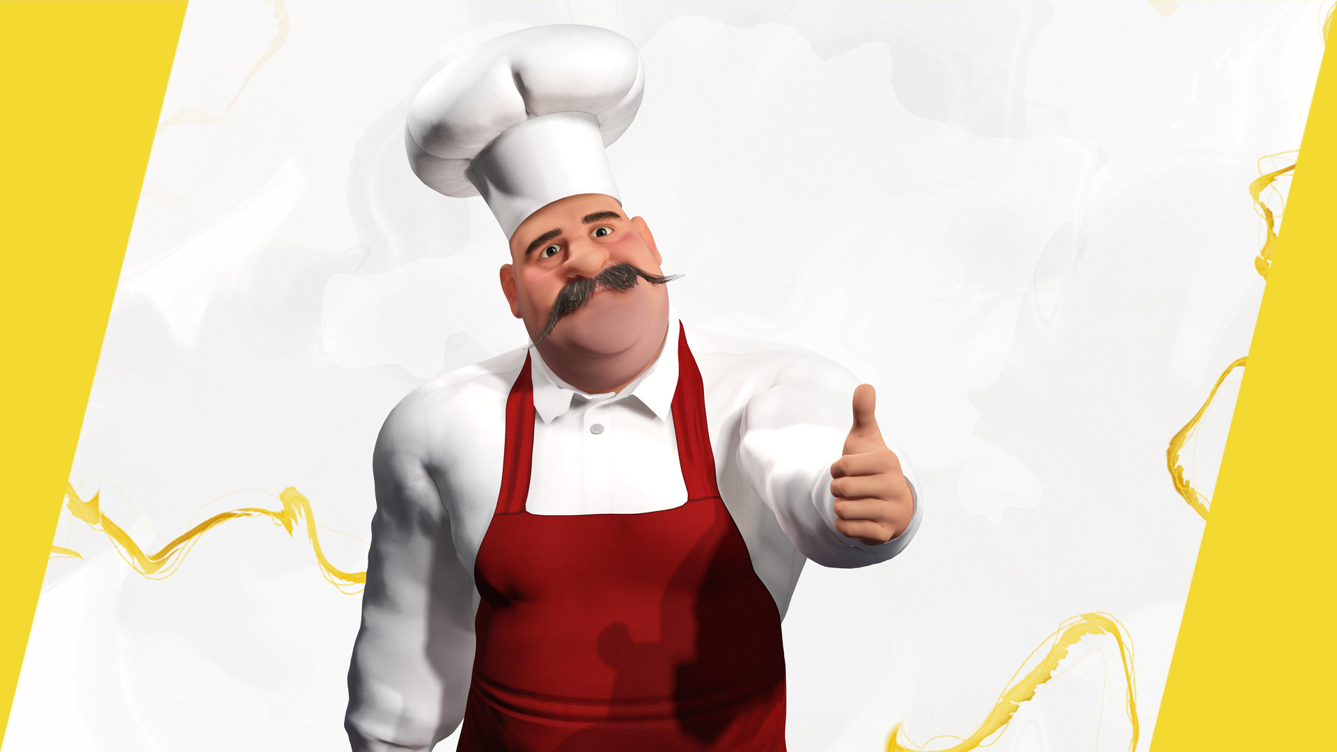 Cartoon Cook with Apron Fully Rigged Stylized Cartoon Chef Low-poly 3D model_13