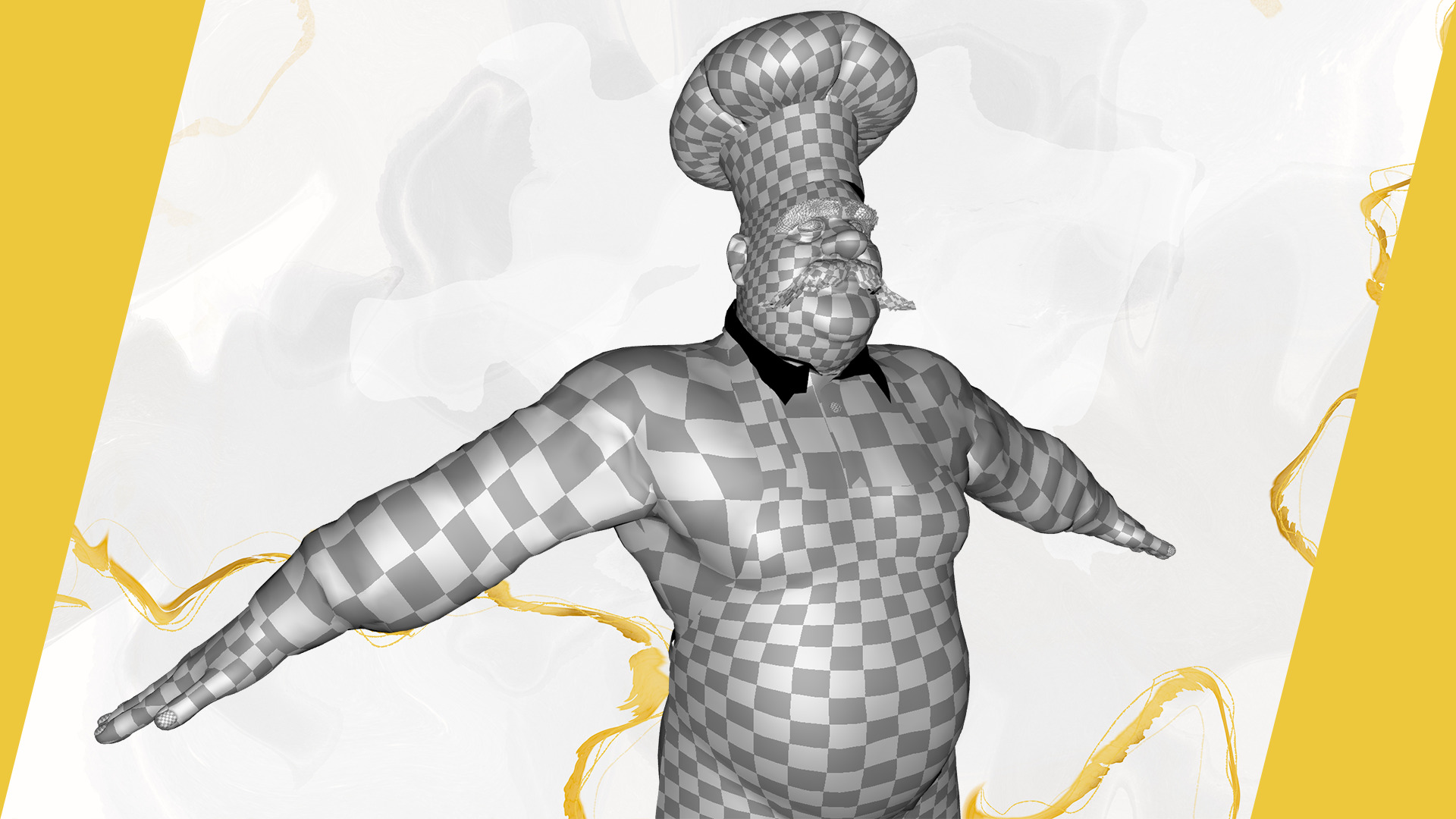 Cartoon Cook with Apron Fully Rigged Stylized Cartoon Chef Low-poly 3D model_28