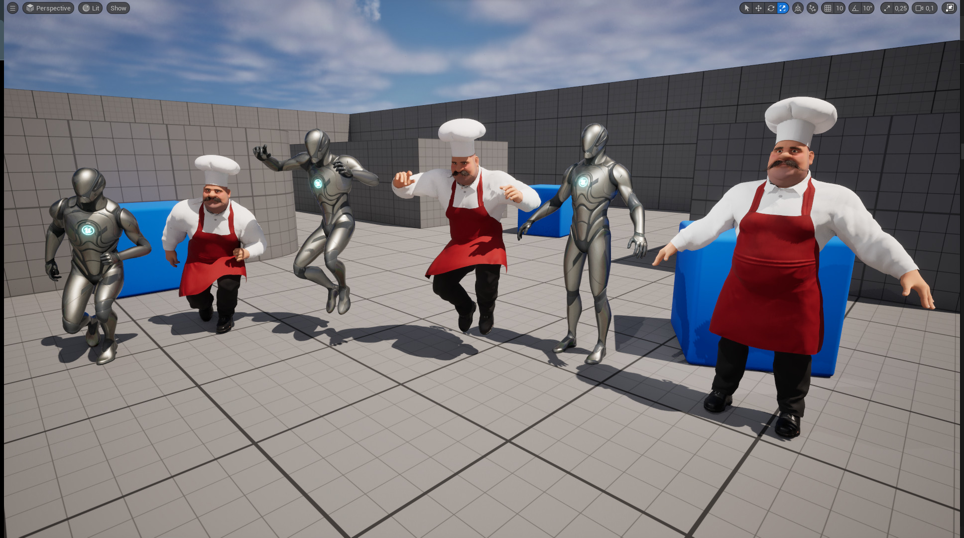 Cartoon Cook with Apron Fully Rigged Stylized Cartoon Chef Low-poly 3D model_25