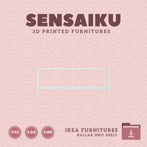 KALLAX Shelf Unit V3 for Miniature Dollhouse IKEA 3D Print 3D print model