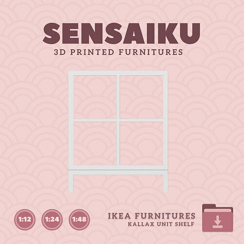 KALLAX Shelf Unit V4 for Miniature Dollhouse IKEA 3D Print 3D print model