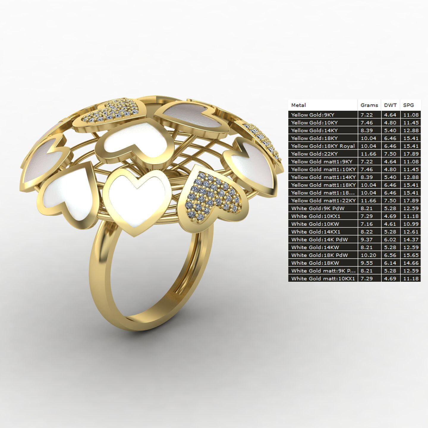 Heart ring 01 3D print model_12