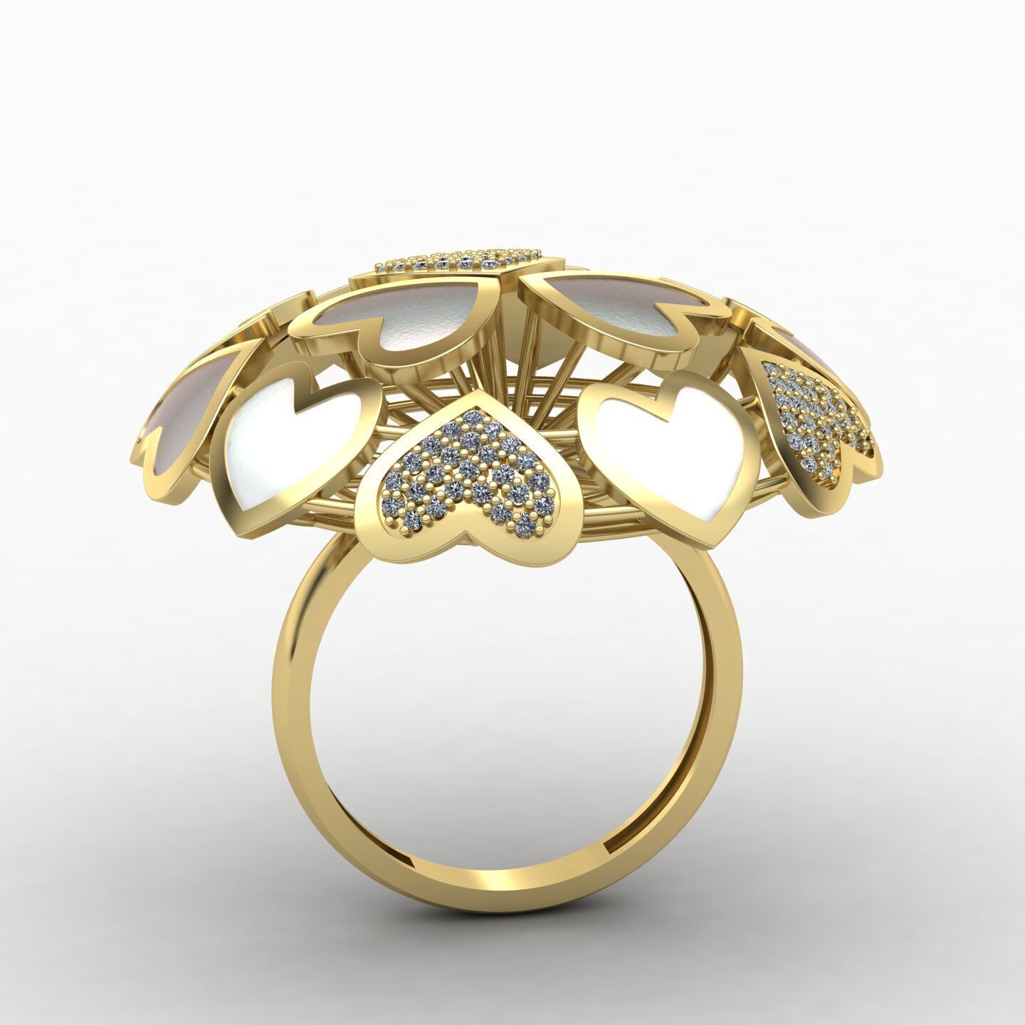 Heart ring 01 3D print model_6