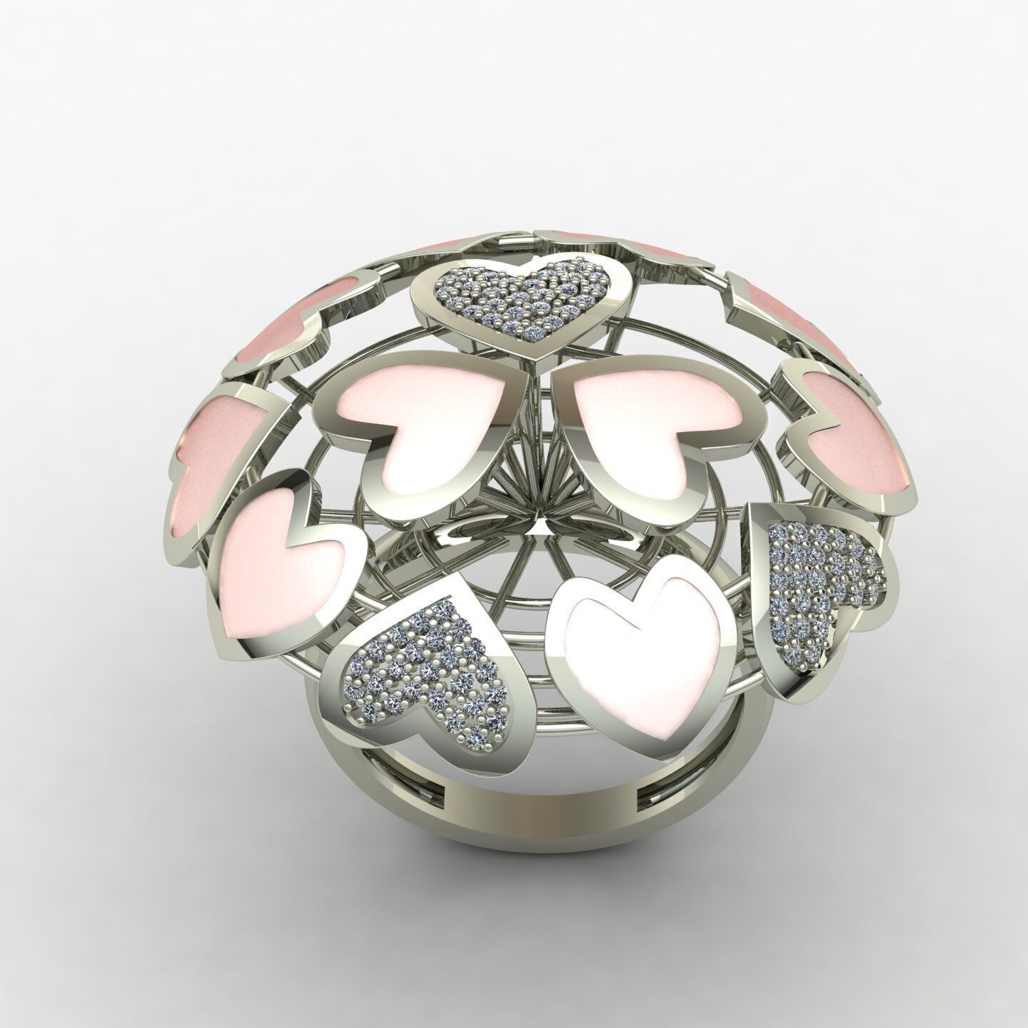 Heart ring 01 3D print model_11