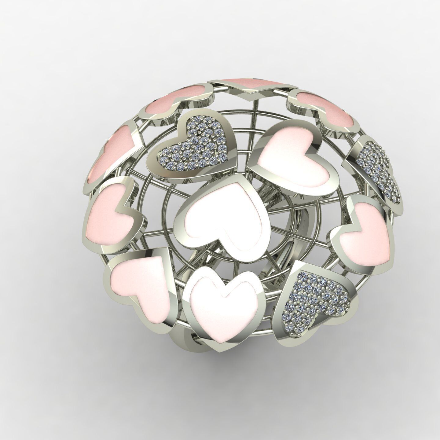 Heart ring 01 3D print model_10