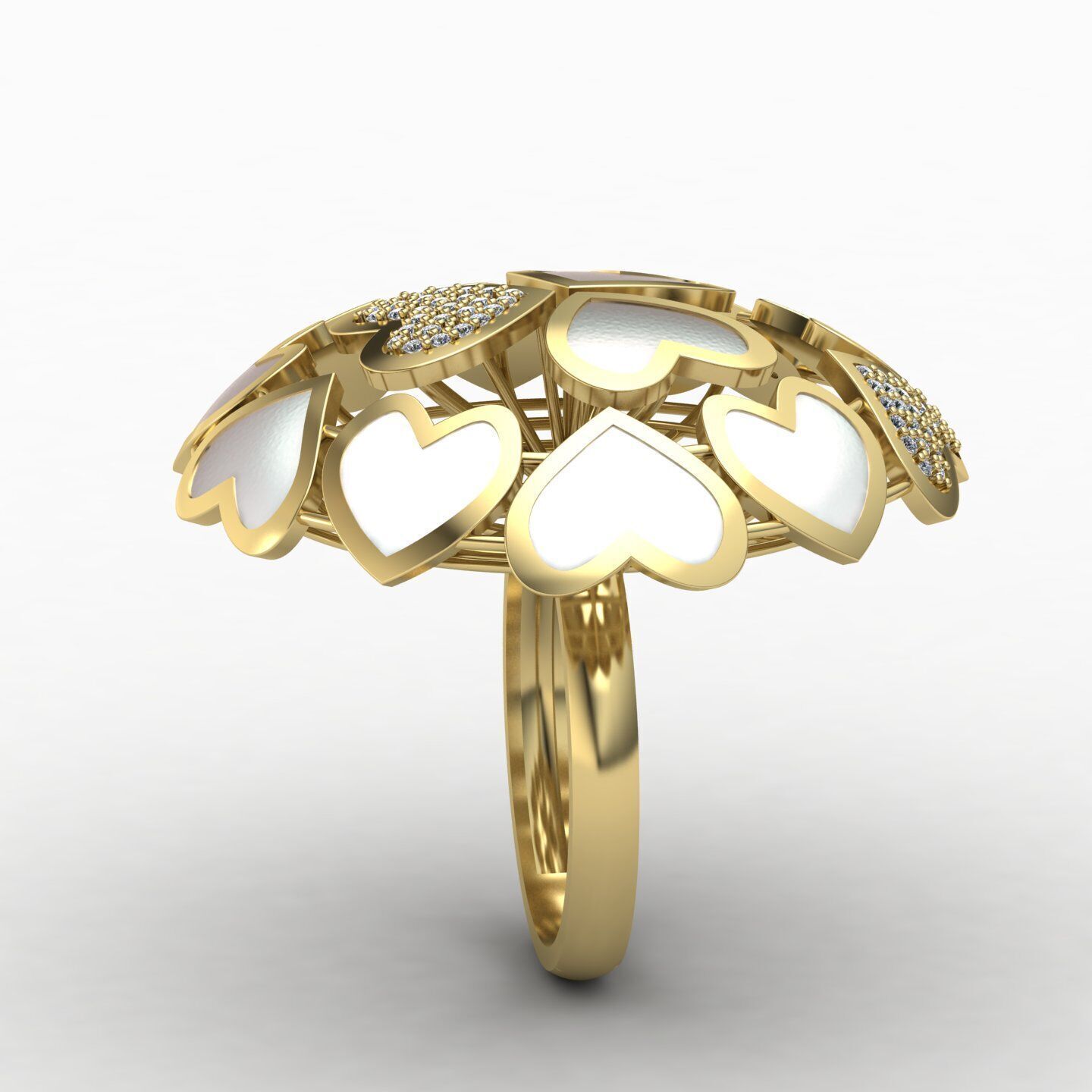 Heart ring 01 3D print model_7