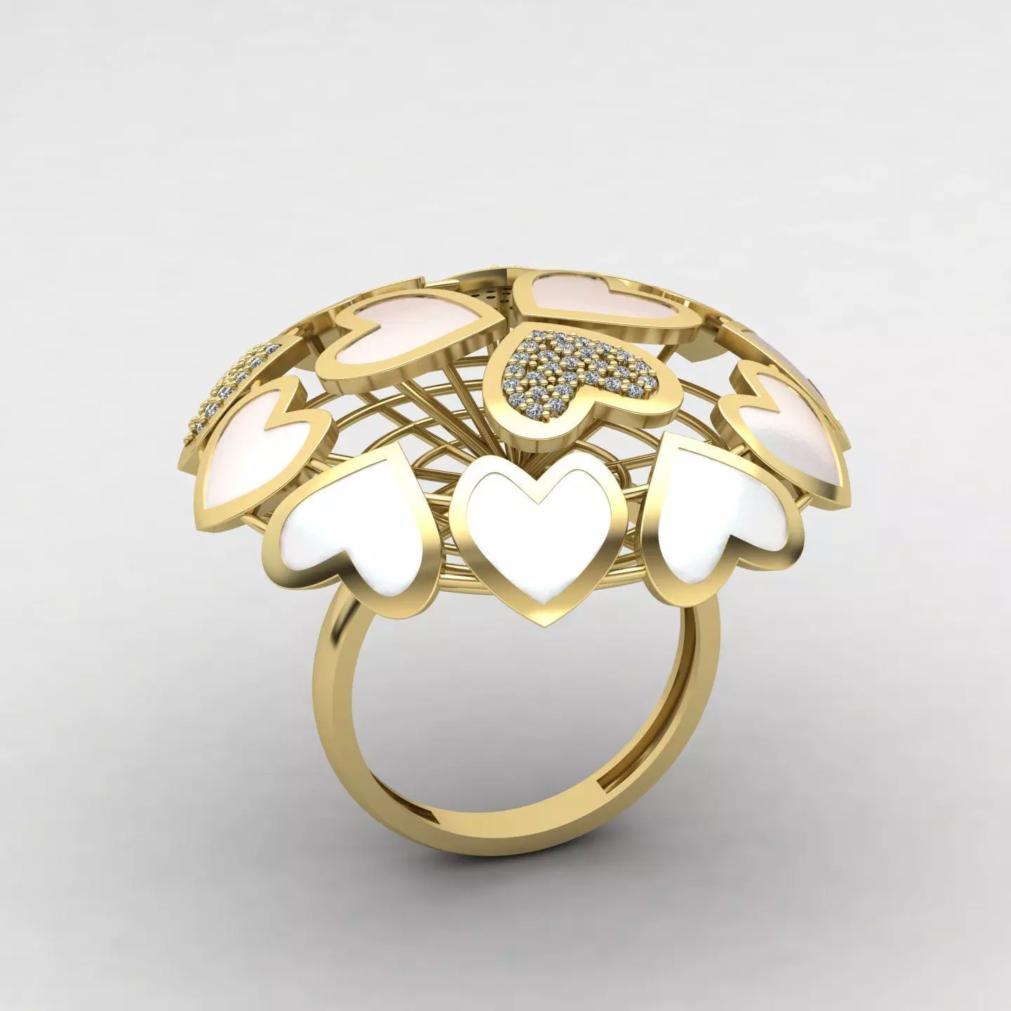 Heart ring 01 3D print model_0