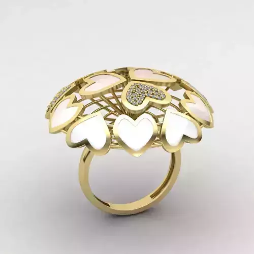 Heart ring 01 3D print model