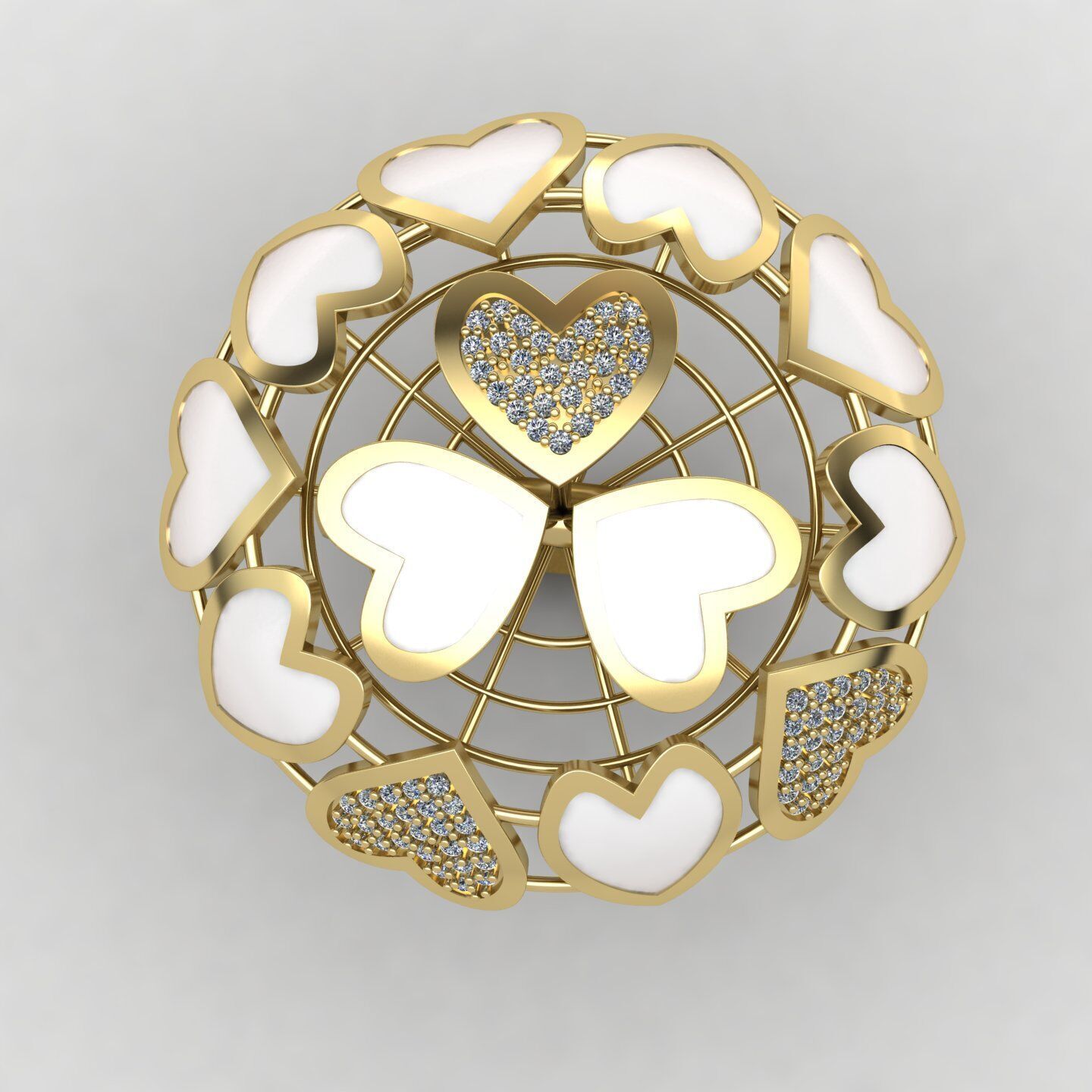 Heart ring 01 3D print model_3