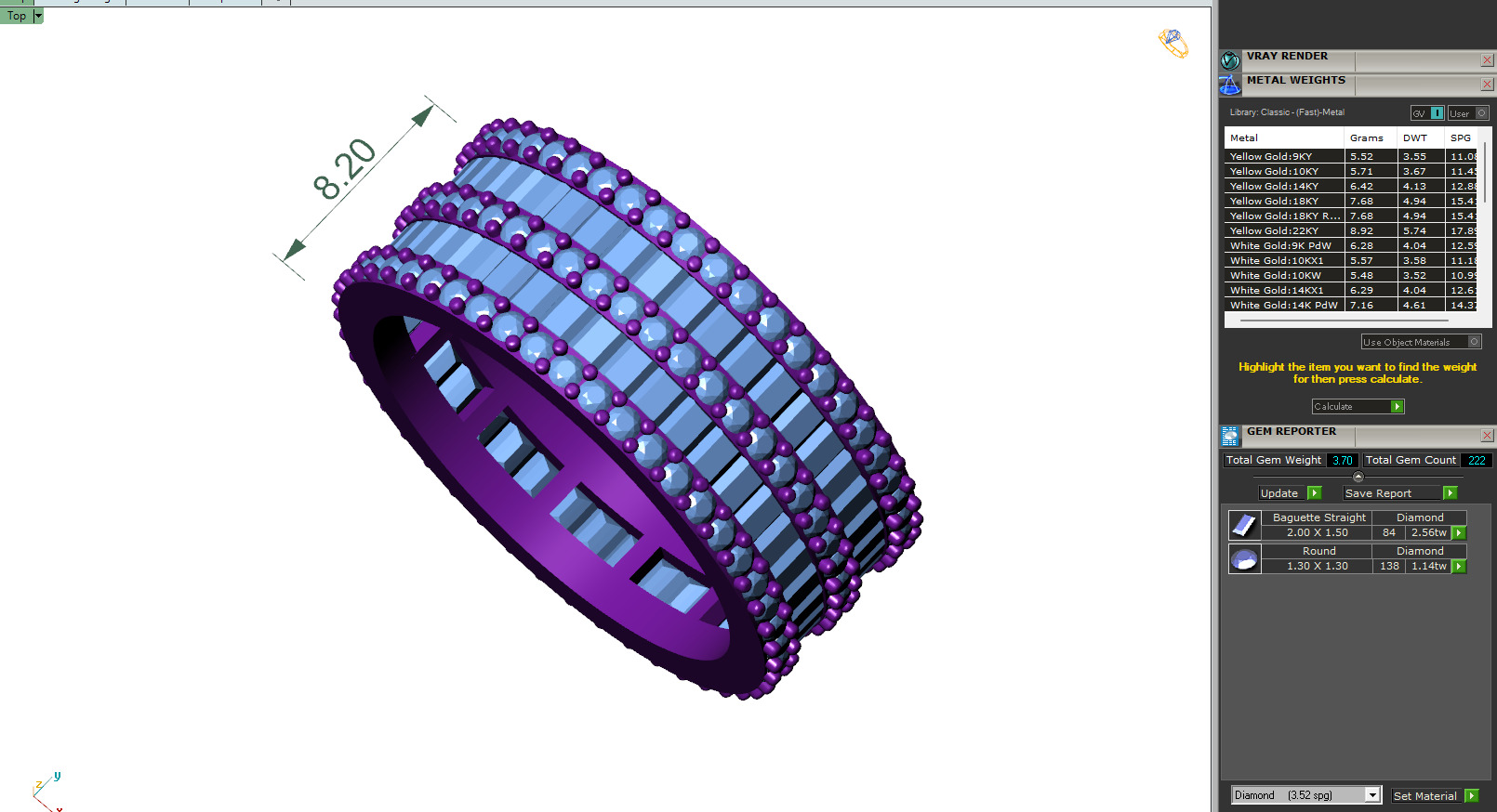 Custom Baguette Eternity Band - Diamond Ring - Baguette Band 3D print model_6