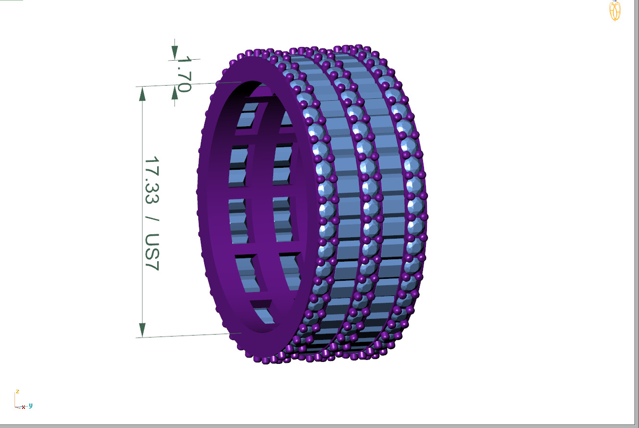 Custom Baguette Eternity Band - Diamond Ring - Baguette Band 3D print model_4