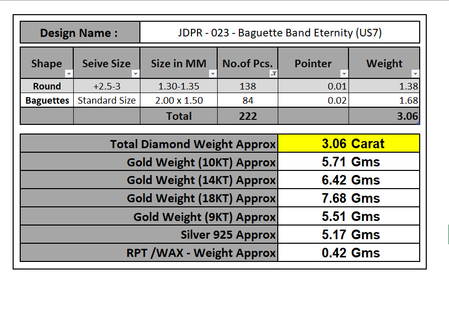 Custom Baguette Eternity Band - Diamond Ring - Baguette Band 3D print model_14