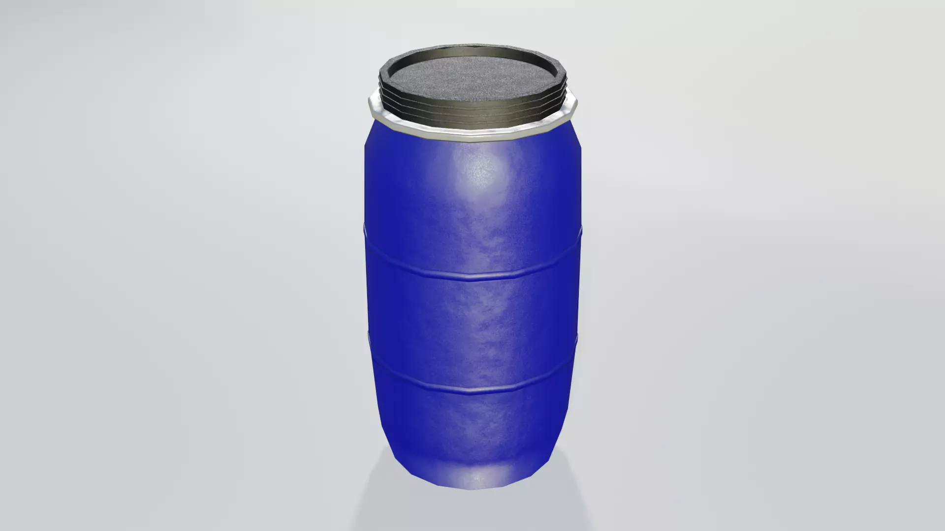 Plastic Open Head Drum 150L Low-poly 3D model_0
