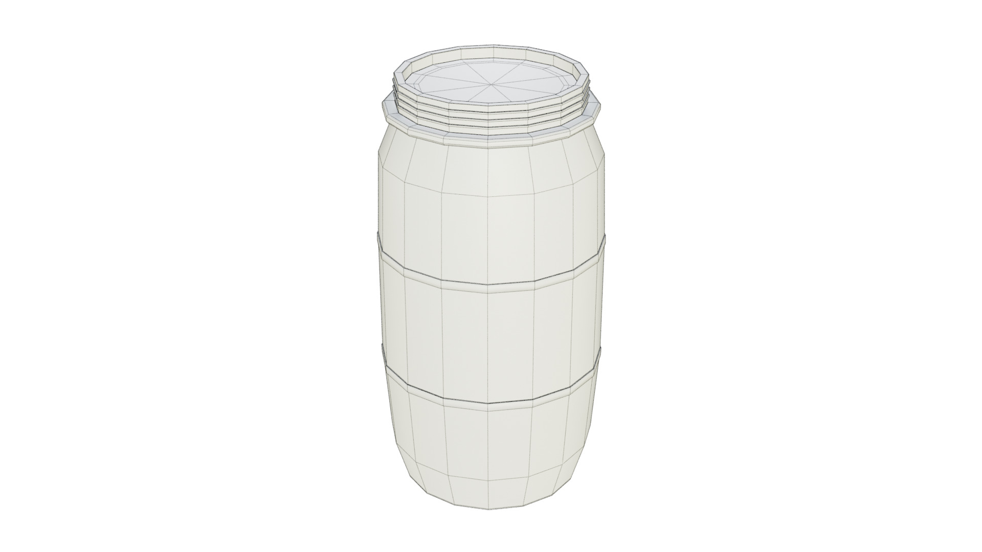 Plastic Open Head Drum 150L Low-poly 3D model_5