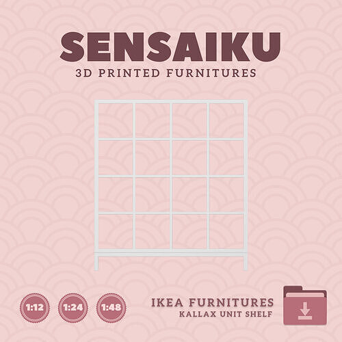 KALLAX Shelf Unit V14 for Miniature Dollhouse IKEA 3D Print 3D print model