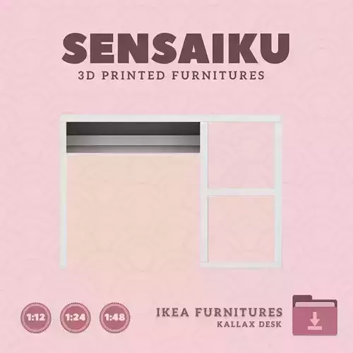 KALLAX Desk for Miniature Dollhouse IKEA 3D Print