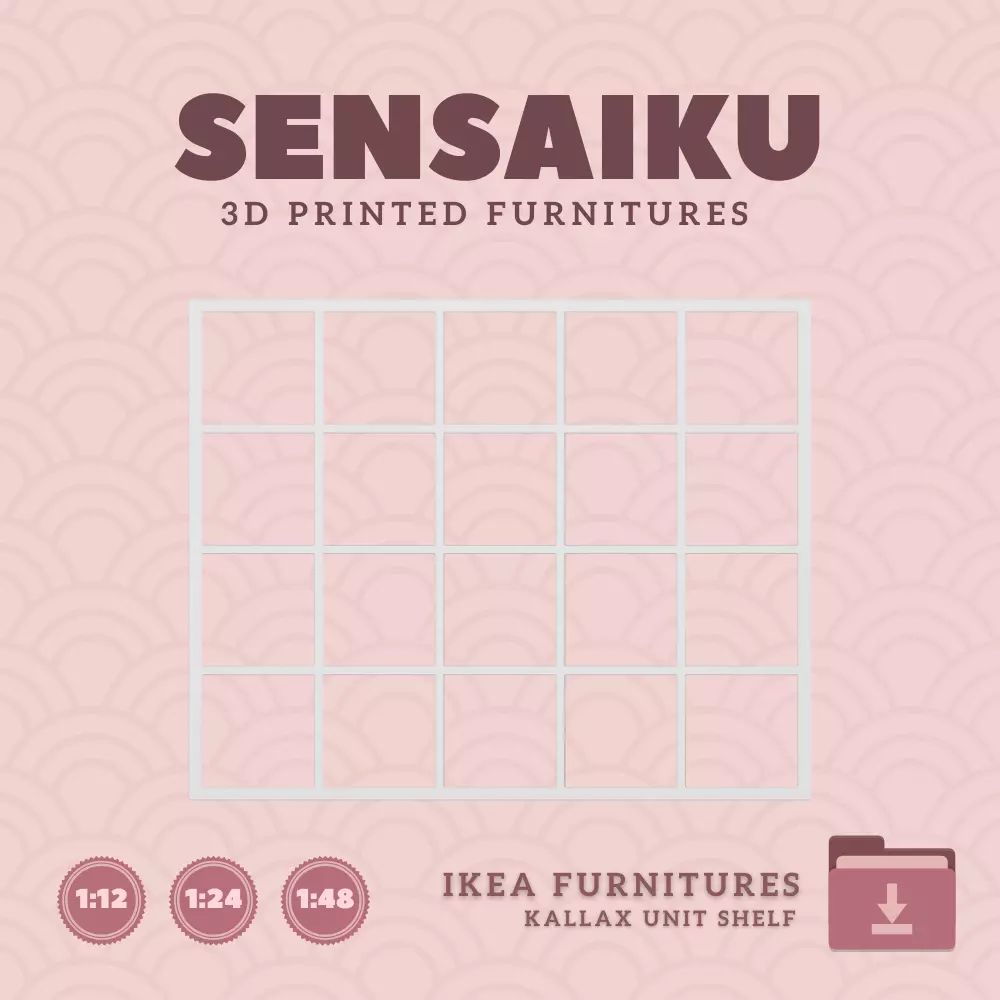 KALLAX Big Shelf Unit 5x5 for Miniature Dollhouse IKEA 3D Print 3D print model