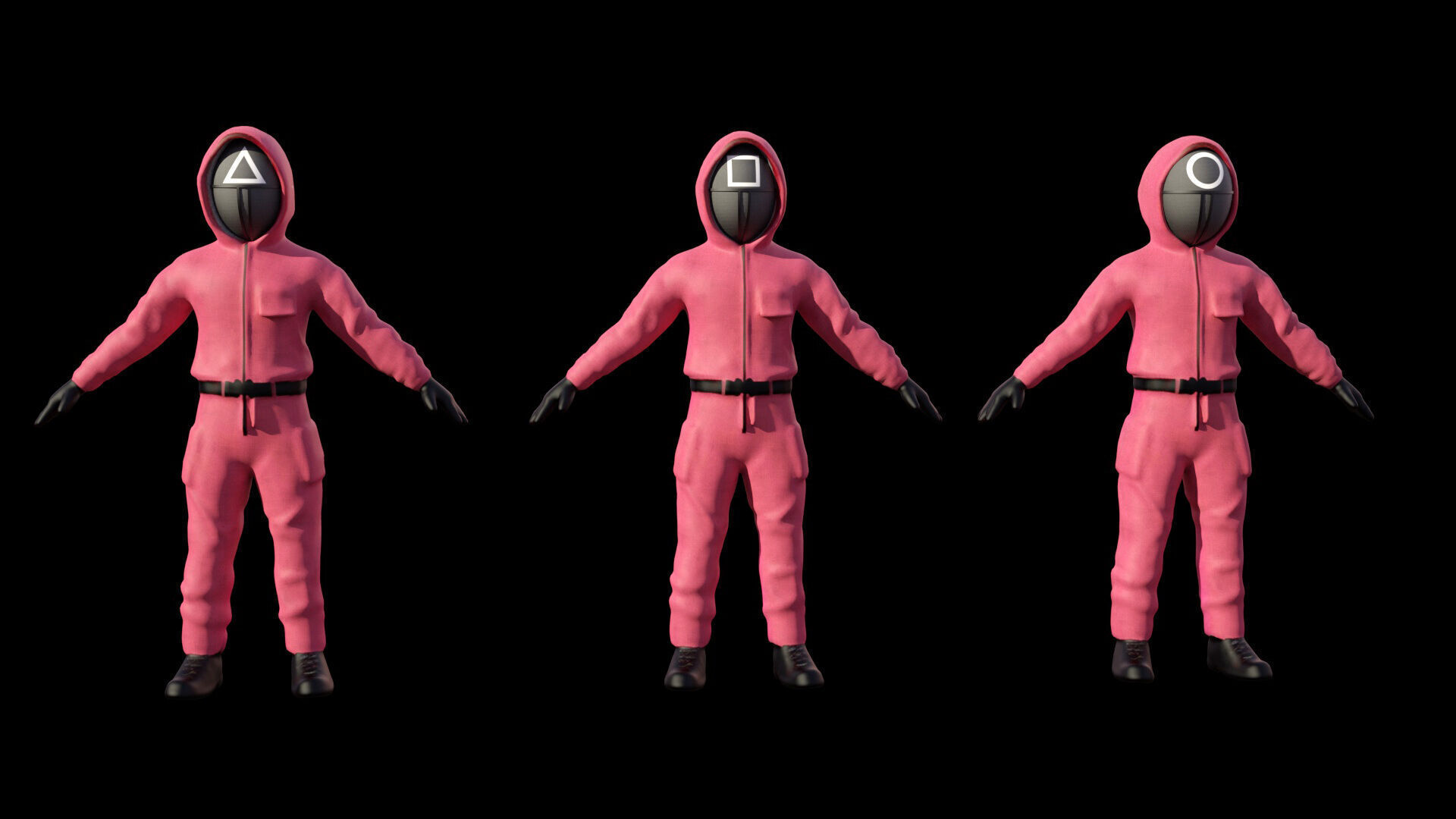 Squid Game Stylized Game Ready Characters and Props MegaPack Low-poly 3D model_15